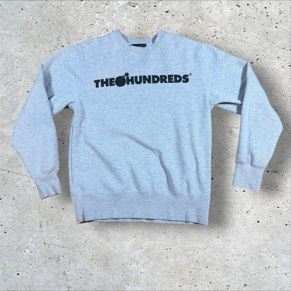 The Hundreds Bomb Logo Crewneck Sweatshirt Gray Mens Size S Streetwear Skate